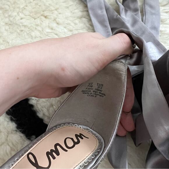 Sam Edelman Odele Silvery Grey Satin Heels - Picture 7 of 9